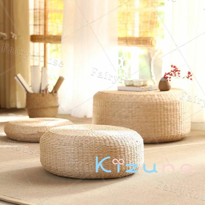 座布団 蒲草座布団 天然草マット ラウンドクッション編んだざぶとん 座蒲 わら 座禅布団 坐禅用のふと..