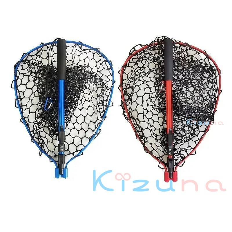 48.4インチ 大型 プレミアム アルミ合金 フィッシングネット - 超軽量、耐久性、折りたたみハンドル、..