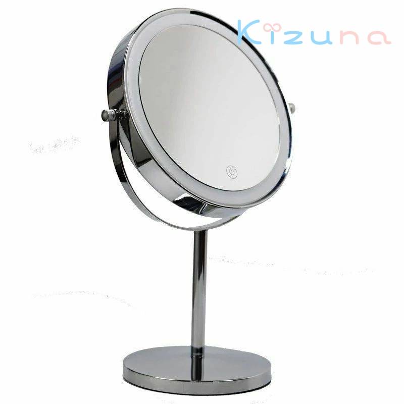 化粧鏡 女優ミラー 卓上 卓上鏡 メイク鏡 等倍&10倍拡大鏡 LEDライト付きミラー 8インチ両面鏡 USB充電..