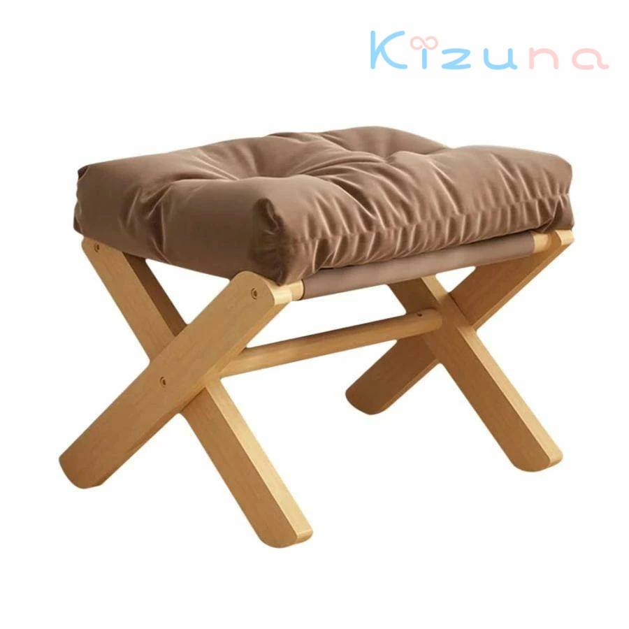 オットマン 折りたたみ 足置き台 デスク下 フットレスト スツール 木製 軽量 取り外し可能 しっかり ふ..