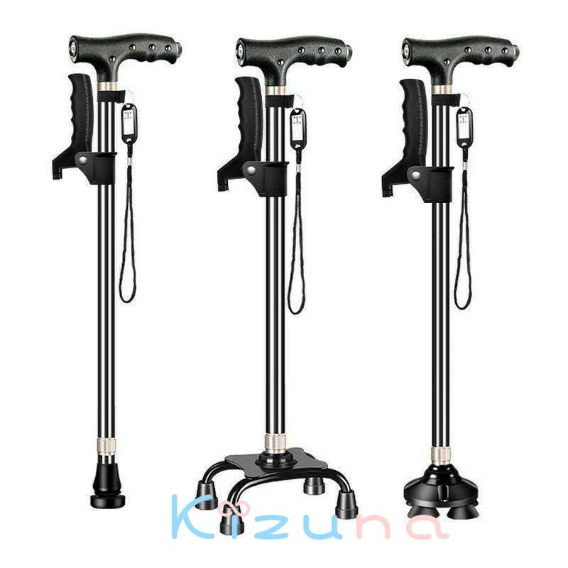 つえ 杖 軽量 自立式 4点杖 介護 介護杖 自立 軽量杖 伸縮式 ステッキ ステッキ 介護用品 四点杖 おし..