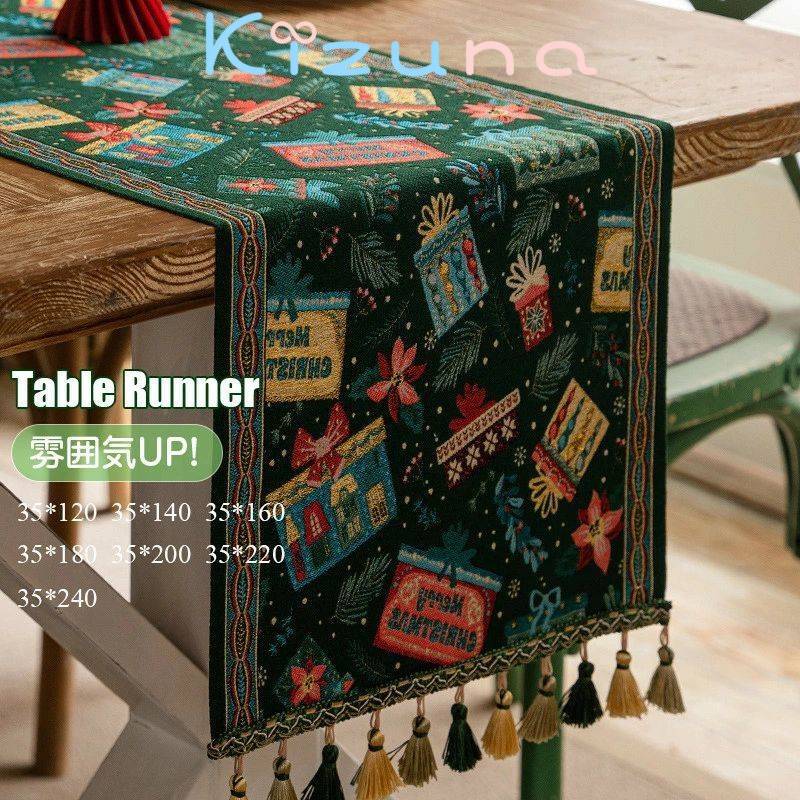 送料無料 New Arrival テーブルランナー テーブルクロス クリスマス Xmas 飾り ジャカード ランチョン..