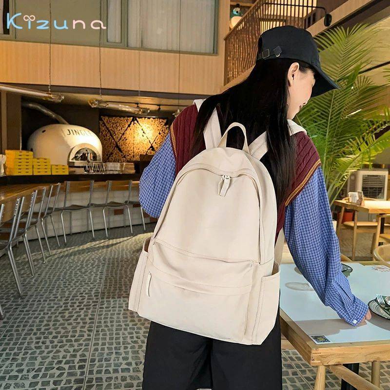 バックパック リュックサック レディース 無地 5色入荷 鞄 大容量 通勤 通学 お出掛け 便利 学生 高校生 韓国 ショルダーバッグ オシャレ 女の子 かわいい カバン 旅行 軽量 肩掛け kizuna-shop-10032362 絆shop サンプル画像3