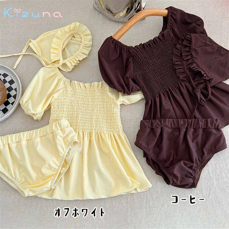 New Arrival 子供水着 赤ちゃんの水着 キャップ付き 3点セット ワンピース パンツ ...