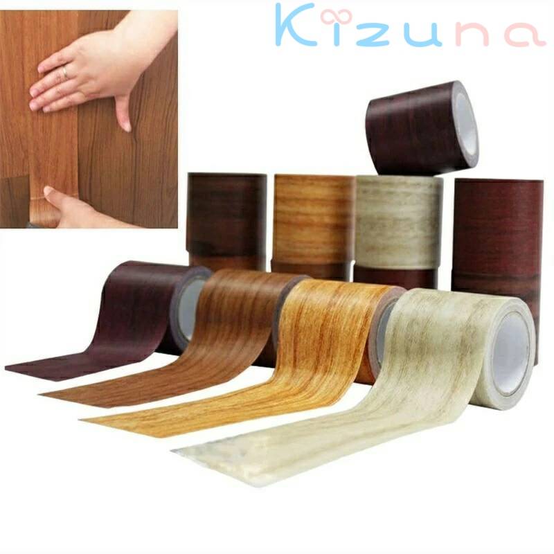 木目 テープ 防水 防カビ マスキングテープ 木目調シール 強い粘着力 木口テープ 家具修理テープ フロ..