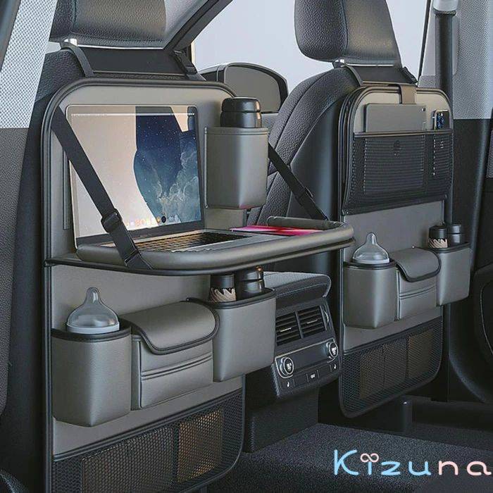 シートバックポケット 車 車内 テーブル 付き 収納 ポケット カー用品 シートポケット 後部座席 多機能..