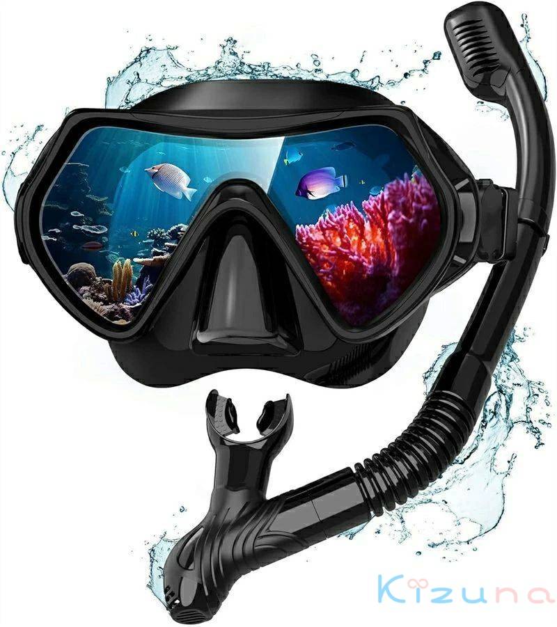 【送料無料】大人用 シュノーケルセット 2点セット uvカット マスクスノーケル レンズ 曇り止め加工 強..