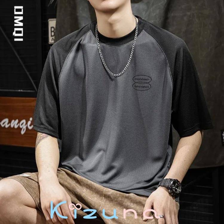 「スーパーSALE半額」 2枚セット メンズ tシャツ 接触冷感 吸水速乾 半袖Tシャツ ひんやり トップス 夏用 メッシュ tシャツ ティーシャツ スポーツウェア ストレッチ 薄手 ジム 作業服 涼しい かっこいい 運動着 kizuna-shop-10006835 絆shop サンプル画像2