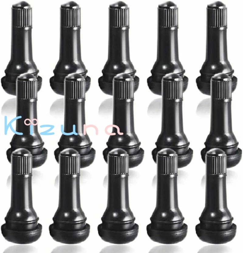 エアバルブ TR413 バルブコア付き ゴムバルブ キャップ付き 4個セット タイヤ スナップインバルブ タイ..