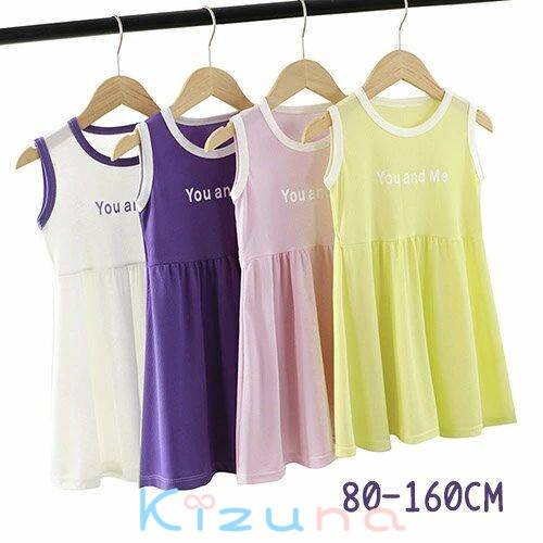 Children's Sleeveless Dress for Girls, Cool and Cool, Summer Clothing, A-line, Casual to Formal, Knee-length, Natural, Cute, Junior, Girls, Travel, Summer, Ages 2, 3, 4, 5, 6, 80cm-160cm
