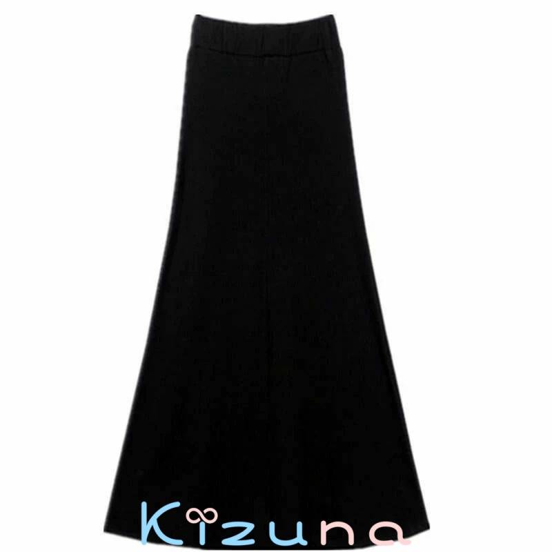 スカート ボトムス ロング マキシ スリム タイト Aライン レディース ストレッチ きれいめ シンプル カジュアル 上品 おしゃれ かっこいい 無地 春 夏 秋 冬 10代 20代 30代 40代 オルチャン こなれ感 通勤 通学 お出かけ 着回し コーデ デート 普段使い ブラック S M L XL
