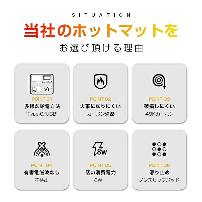 ＼1点5％OFF 2点10％OFF／電熱マット 洗える USB -15-20度耐寒 ホットカーペット ...