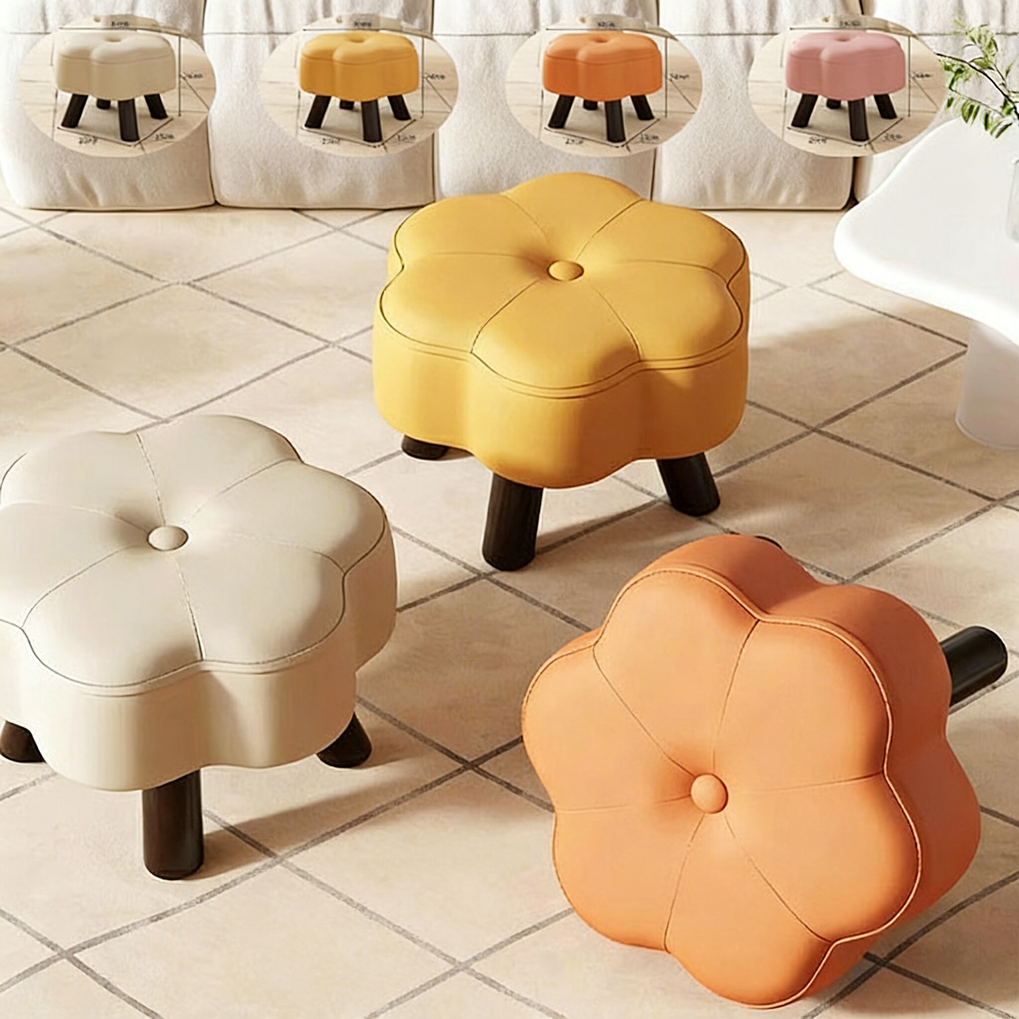乐天商城 - ＼SALE 1点5％OFF 2点10％OFF／小さい スツール 小さな腰掛け かわいい 花柄 ベンチ 椅子 チェア 1個入り キッズ 子供 大人 背もたれなし スツール 足置き 脚置き コンパクト部屋 リビング 腰掛け キッチン スツール スツール ベンチ 家庭用 すべりどめ 腰掛けが低い