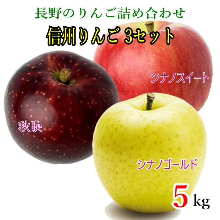 10月中旬〜下旬　信州りんご3セット　訳あり　 減農薬 5キロ レビューを書いたら200円クーポン