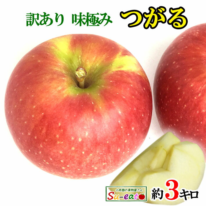 8月下旬〜9月上旬 つがる　訳あり りんご 減農薬 長野県産　3キロ　レビューを書いたら200円クーポン