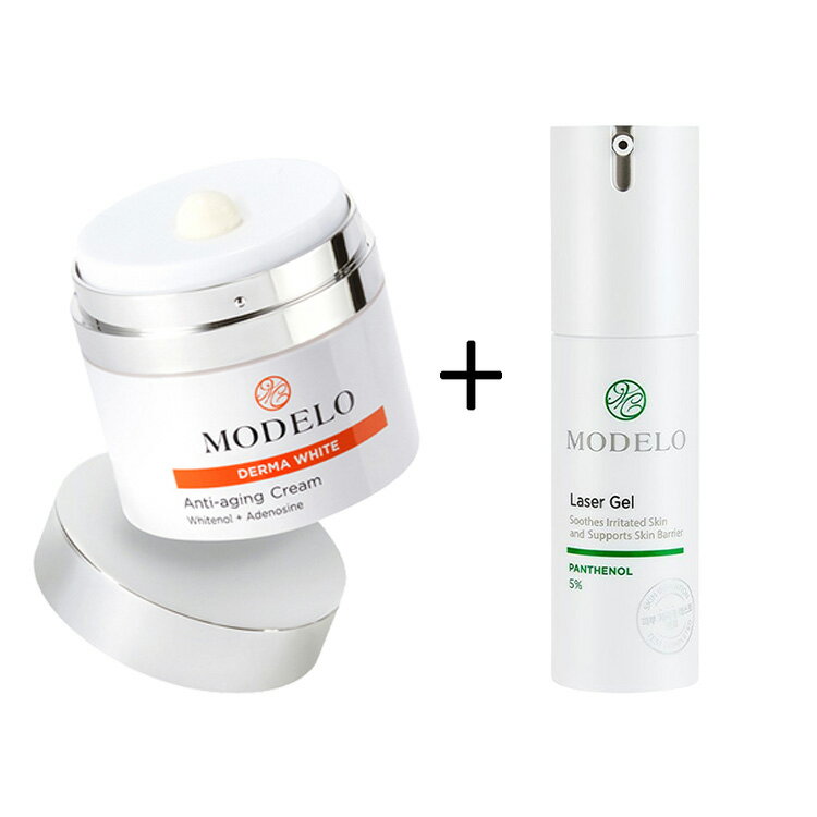 モデロ ダーマホワイト クリーム (MODELO DERMA WHITE CREAM) 55ml+モデロ MODELO レーザージェル (MODELO LASER GEL) 50ml MODELO化粧品　モデロ化粧品　宮KUNG - 美容クリーム 韓国コスメ スキンケア 乳液