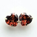 K10 ガーネット ハート ピアス スタッド 天然石 10金イエローゴールド 小さめ 小ぶり レッド プレゼント ギフト 1月の誕生石 日本製