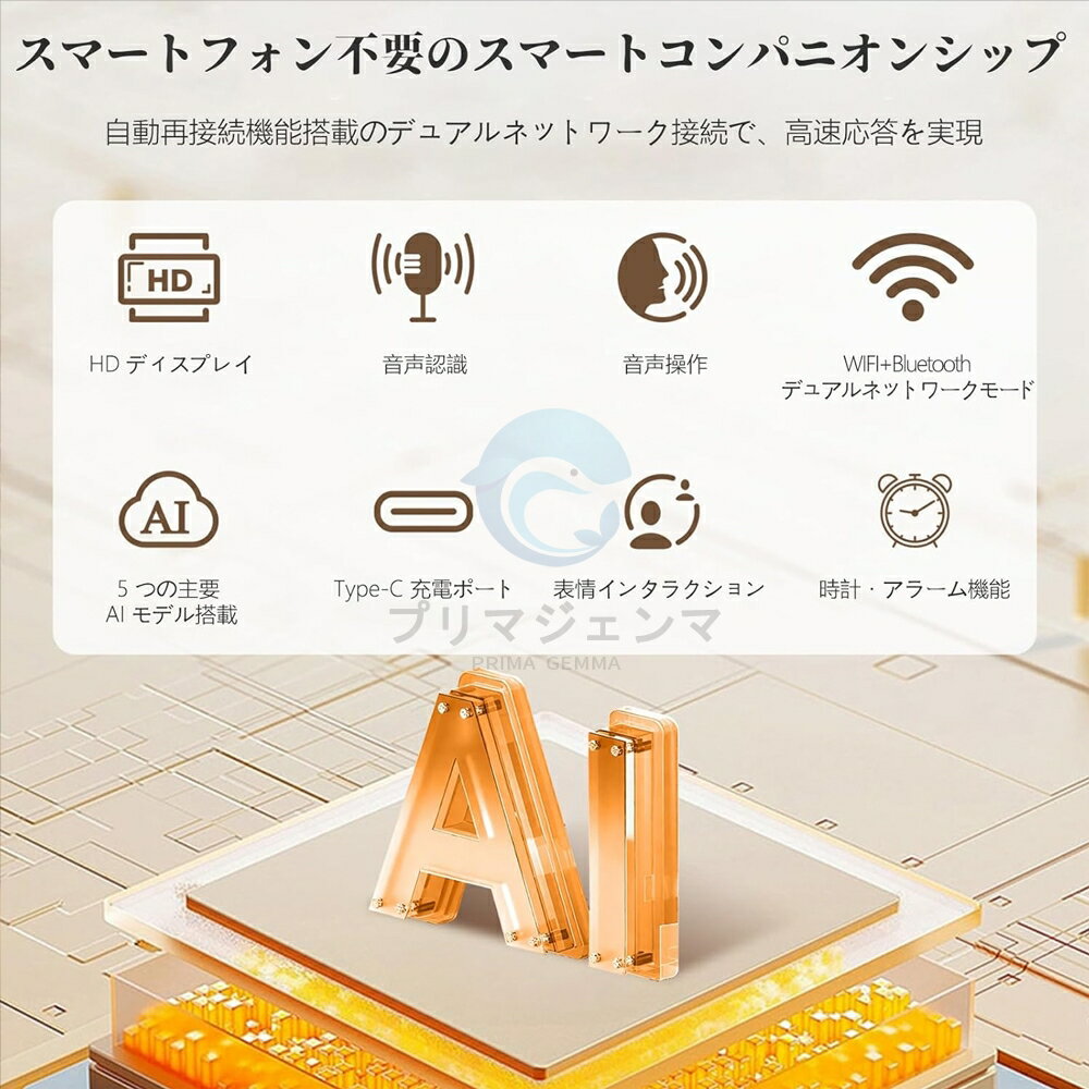 【本日限定8％+P5倍】AIロボット 対話型 会話ロボット ChatGPT対応 音声操作 WiFi/Bluetooth接続 多言語対応 スマートAI 音楽再生 翻訳 学習サポート 子供 大人 プレゼント 3