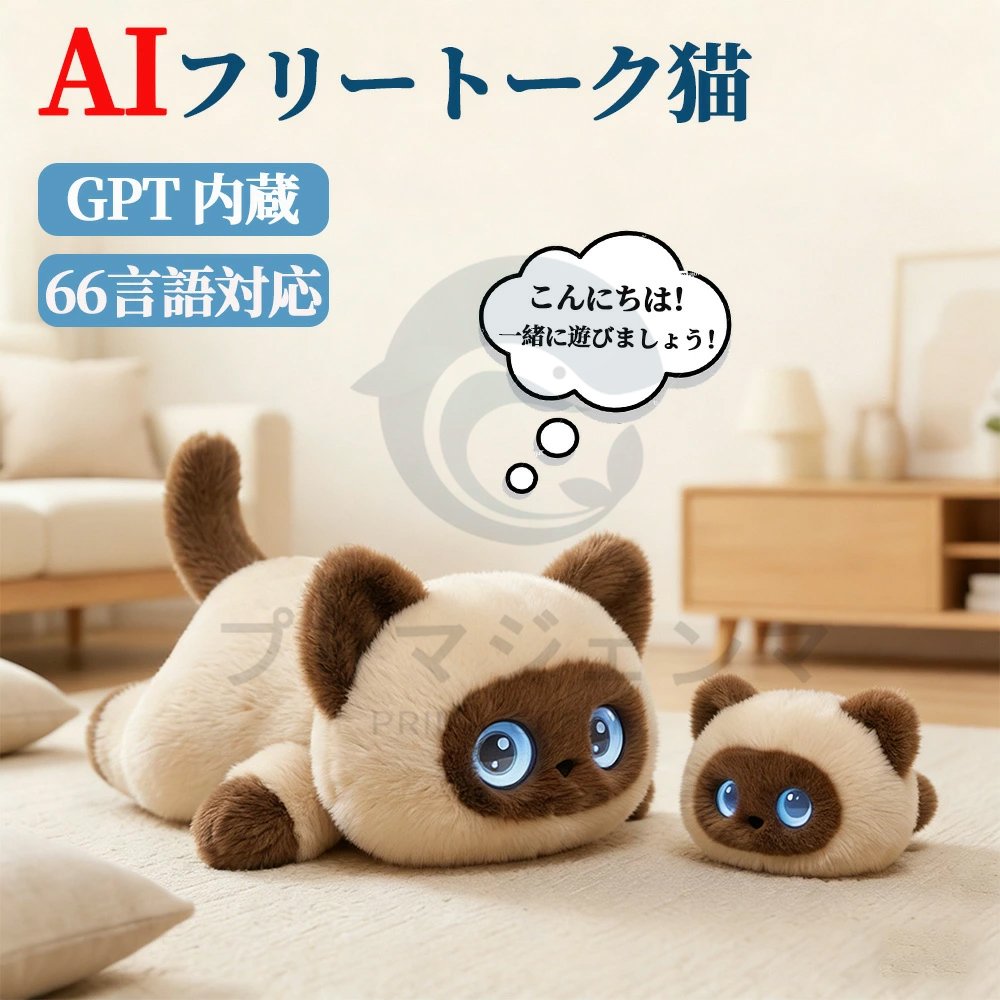 【本日限定10980－9962円げ！】【ランキング入賞】ぬいぐるみ ai 電子ペット 電動ロボット ぬいぐるみ ChatGPT搭載 AI会話 おしゃべりロボット 66言語対応 日本語 英語 子供 癒し コミュニケーション Type-C充電 アプリ連携 2年保証 プレゼント ギフト 2