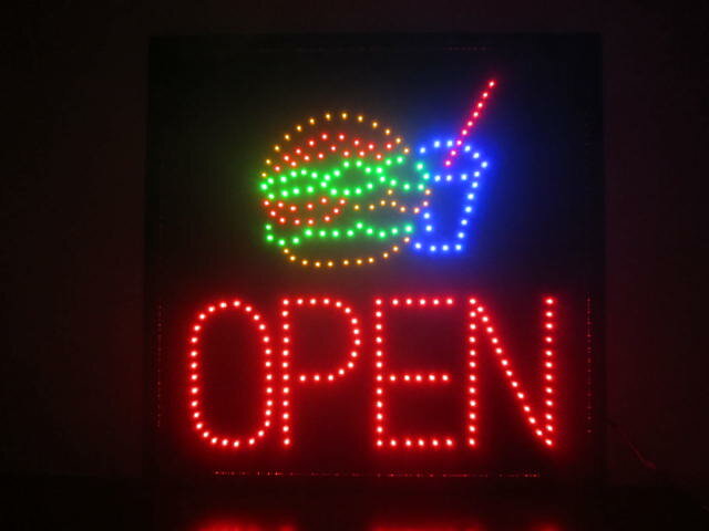 送料無料　看板　LED看板　LEDライト　LED　看板　開店お祝い品　ハンバーガー