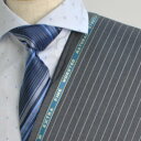 【A】:お好みの素材:POAka429-5ビッグサイズ(bigsize)の方に最適:ミディアムグレー色のストライプ柄合物(スリーシーズン)パターンオーダースーツ...