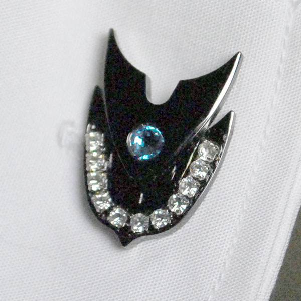 矢じりのモチーフ カフスボタン（一対2個）：AT9068【シルバー・サファイア色】クロススワロ カフリンクス（箱入り）【楽ギフ_包装】フォーマル用 ビジネス オフィス ギフト メンズ 紳士 男性用 スーツ用 カウスボタン