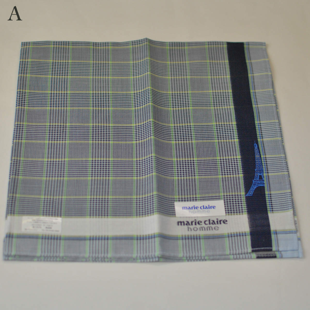 GHK通販のメンズハンカチ ブランド marie claire homme：JNM04 ブラック色 レッド色 ネイビー色【綿100％】【10枚まで or 箱入り4枚まで メール便発送可】 男性用 弔事慶事 ビジネス｜アングル3