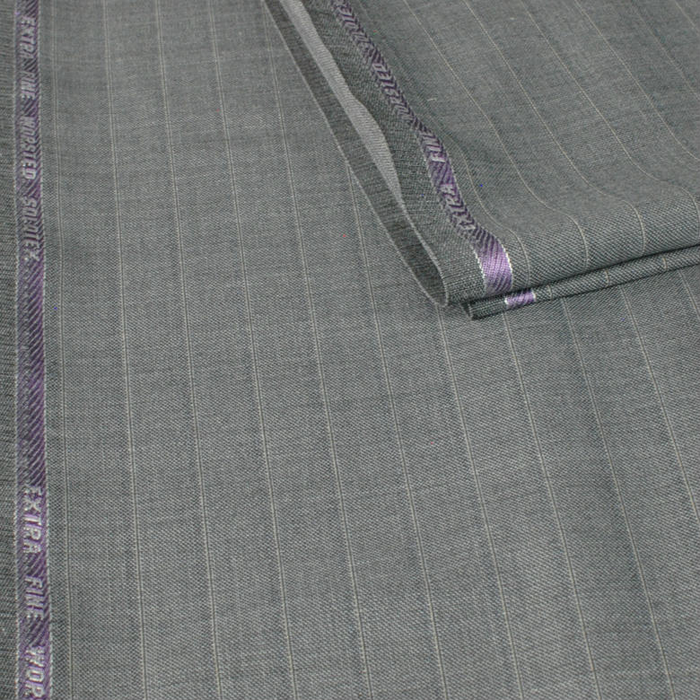 【A】：お好みの素材：ビッグサイズ(bigsize)の方に最適:ミディアムグレー色のストライプ柄 （スリーシーズン・梅春秋冬）日本製 SOLOTEX パターンオーダースーツ :POA32583のS上下出来上がり価格