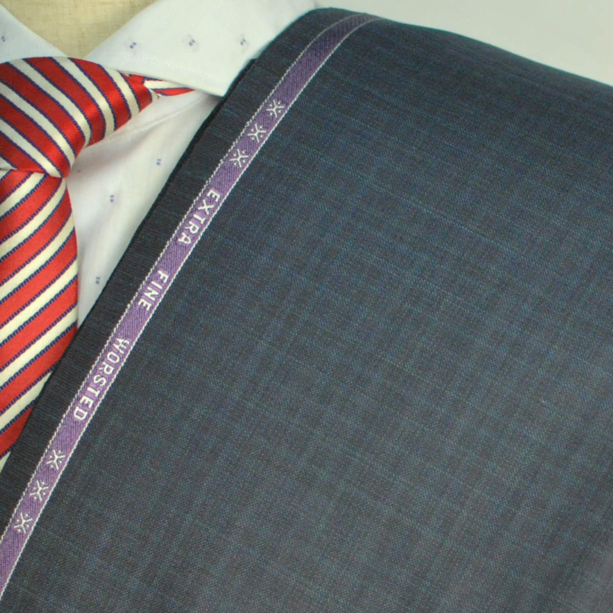 【A】:お好みの素材日本製生地:POACT882-1ビッグサイズ(bigsize)の方に最適:ネイビー色のチェック柄 合物(スリーシーズン)パターンオーダースー...