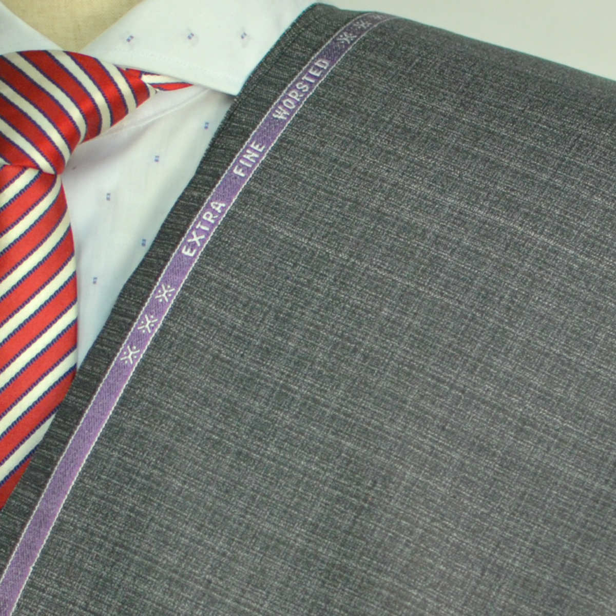 【A】:お好みの素材日本製生地:POACT883-2ビッグサイズ(bigsize)の方に最適:ミディアムグレー色のチェック柄 合物(スリーシーズン)パターンオー...