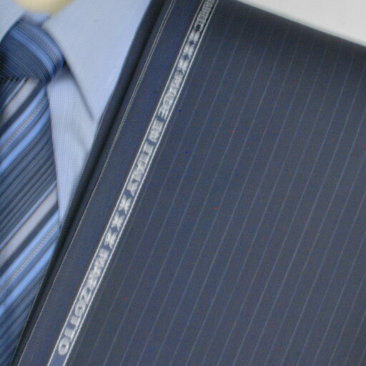 【A】:お好みの素材Marzotto イタリア製生地:POALR3052-960-11ビッグサイズ(bigsize)の方に最適 ミッドナイトブルー色のストライプ柄合物(スリーシーズン)パターンオーダースーツのS上下出来上がり価格 【A】:お好みの素材Marzotto イタリア製生地:POALR3052-960-11ビッグサイズ(bigsize)の方に最適 ミッドナイトブルー色のストライプ柄合物(スリーシーズン)パターンオーダースーツのS上下出来上がり価格