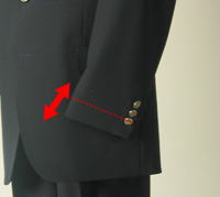 Men'sジャケット 〇切羽に刺繍ナシの袖丈直しをする:R220 当店で購入した商品のお直し★お直し方式の未選択は試着前直し(B方式)となります 他店商品は不可...