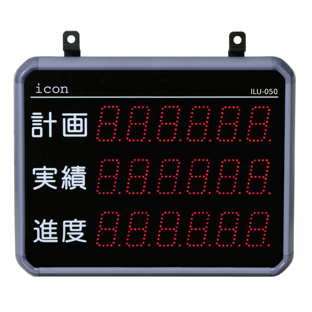 ILU-050-36-P-NR　LED表示器　カウンタ　生産管理　アンドン　可動率計　見える化　生産効率アップ　デジタル表示　電光掲示板　進捗　改善　カイゼン　通信表示