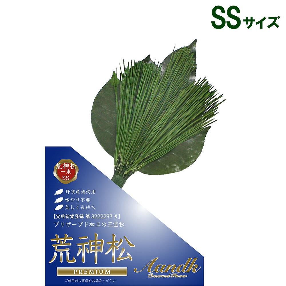 プリザ 「プレミアムプリザーブド 荒神松 SSサイズ」 仏花 御供 お供え 周忌 四十九日 法要 供花 葬儀 お盆 お彼岸 A&K【AK】[KJM-005SS]