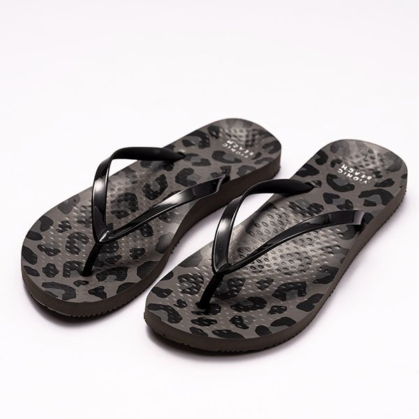 Vionic シューズ ビーチサンダル レディース H344NOOSA LEOPARD ブラック 黒 ノーサ レオパード バイオニック 靴 O脚 矯正 室内履き ベランダ履き としても つっかけ lal filoのサムネイル
