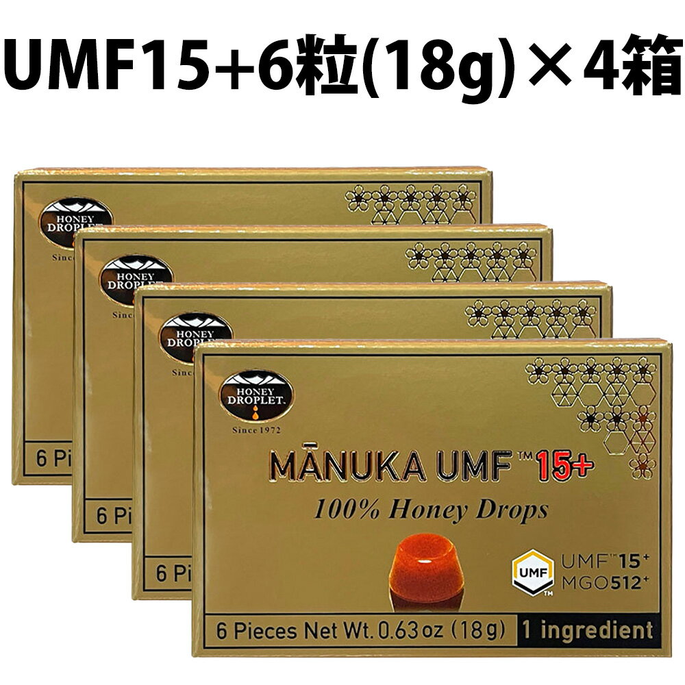 樂天商城 - マヌカハニー キャンディ UMF 15+ 4箱 24粒 Honey Japan ハニージャパン ハニードロップレット マヌカ 蜂蜜 はちみつ 飴 のど飴 ドロップ 抗菌 贈り物 喉ケア 活性 自然食 100%成分マヌカハニー のどあめ ニュージーランド産 マヌカハニー100％ 喉 MANUKA 6粒入 umf15＋