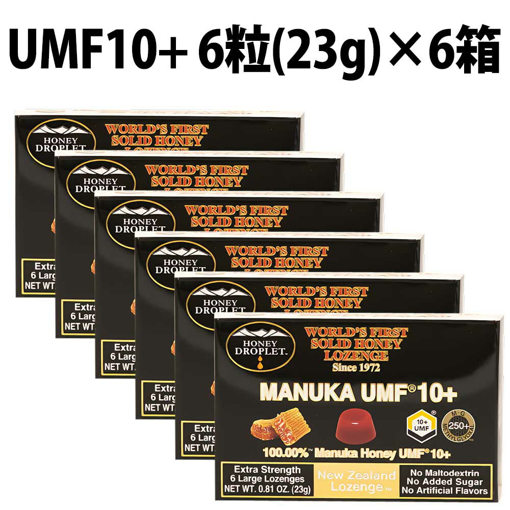 マヌカハニー キャンディ UMF 10+ 6箱 36粒 Honey Japan ハニージャパン ハニードロップレット マヌカ 蜂蜜 はちみつ 飴 のど飴 ドロッ..