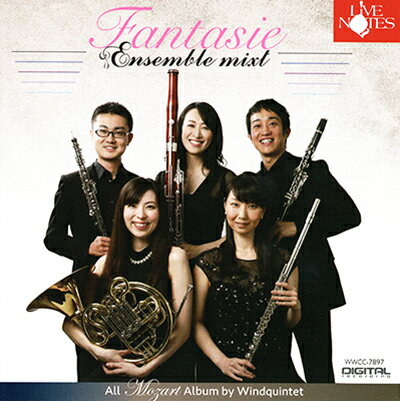 アーティスト：アンサンブル・ミクスト 演奏：梶川真歩(フルート)、本多啓佑(オーボエ)、尾上昌弘(クラリネット)、嵯峨郁恵(ホルン)、中田小弥香(ファゴット) 木管五重奏によるモーツァルトの調べ。アンサンブル・ミクストの新鮮な響きで拡がる世界。 実力派木管五重奏団として注目を浴び続けるアンサンブル・ミクストが贈るオール・モーツァルトプログラム。結成17年目を迎える彼らならではの洗練された響きが、新たなファンタジーの風を紡ぎだす。温かさと色彩に溢れた木管五重奏とモーツァルトの魅力が融合した必聴の一枚!! 《曲目》 自動オルガンのための幻想曲 ヘ短調 K.608 自動オルガンのためのアンダンテ ヘ長調 K.616 セレナード第12番 ハ短調 K.388 (384a) フランスの歌「ああ、お母さん聞いて」による12のヴァリエーション ハ長調K.265
