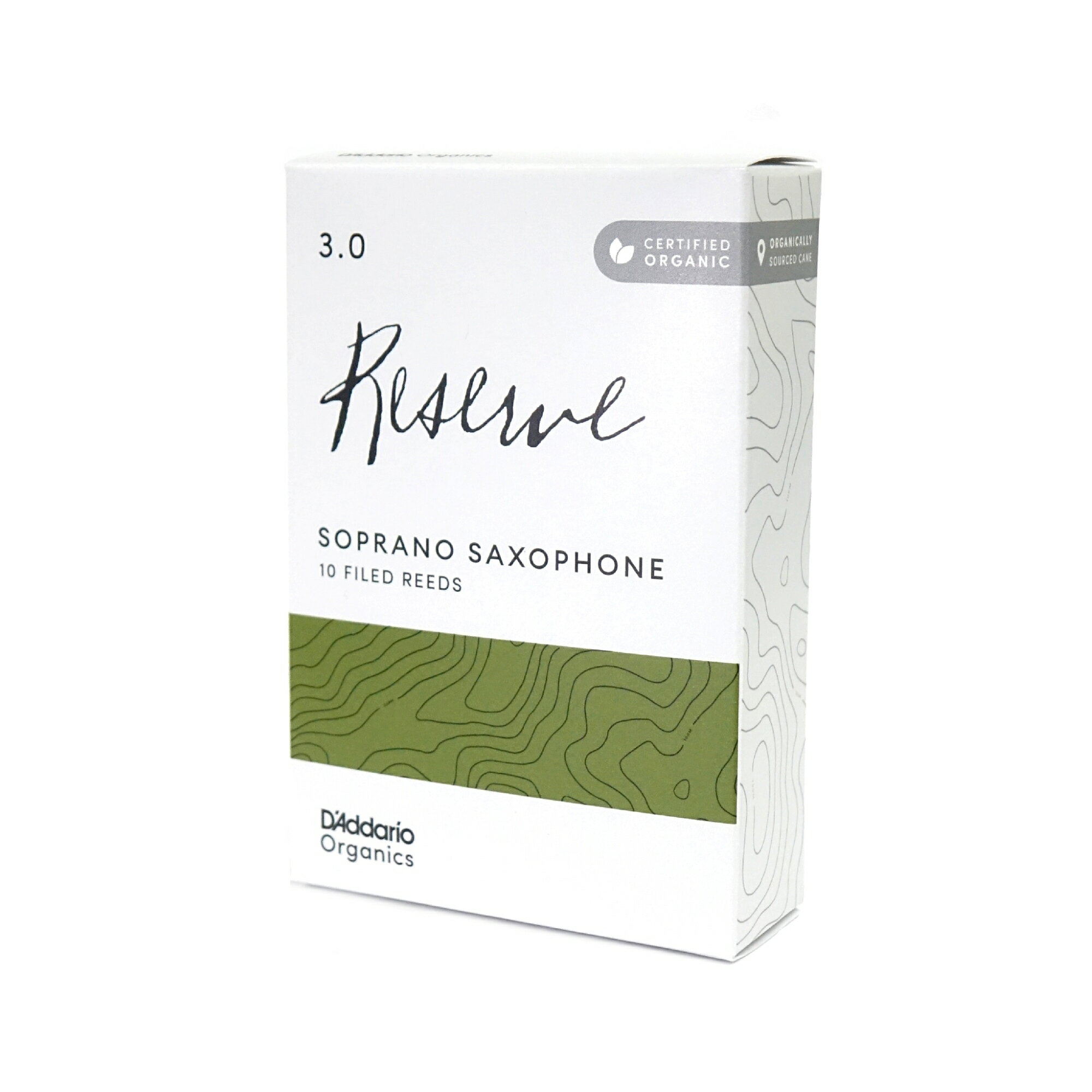ダダリオ オーガニックス シリーズは、85年以上にも及ぶリードメイキングのノウハウを結集し研究・開発を経て誕生した、ダダリオの技術の粋を集めた最高級リードです。 ダダリオ社オリジナルの、革新的な新しい機械で生産。さらに正確なカットで均質性が高まりました。厳選した材料から繊維密度が高いケーン根元の2節のみを使用し、柔軟かつコシのあるリードが生産でき、耐久性にも優れています。 【スペック】 ・ファイルドカット ・温かみのある豊かな音色 ・長めのカット部分：より優れた反応の良さ ・やや厚めの中心部：幅広いダイナミクスで演奏可能な柔軟性 内容量：10枚入り ※3箱以上まとめてご注文の際は、事前にメールまたはお電話(03-3361-2211)にて在庫をご確認ください。