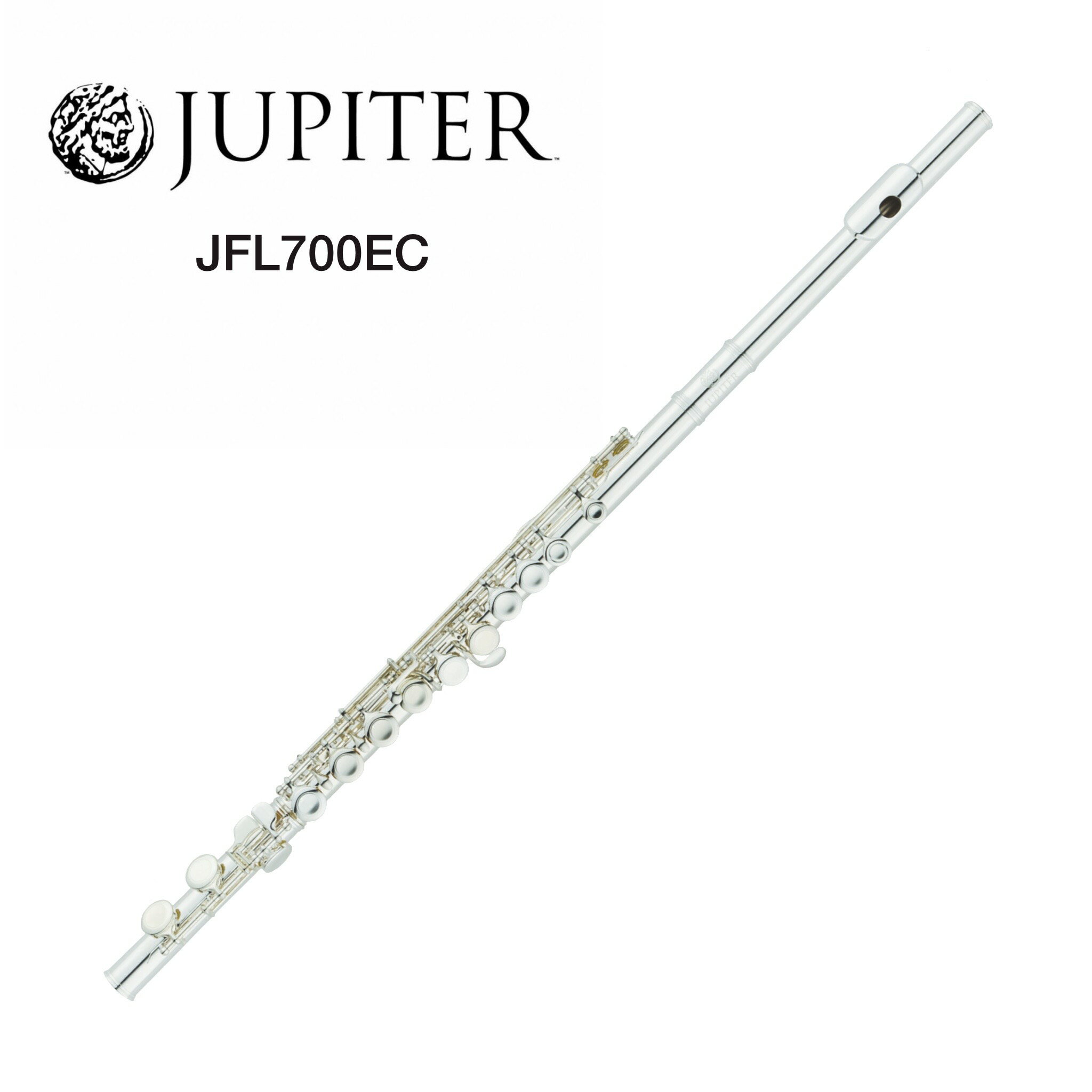 JUPITER（ジュピター）Taiwan JFL700EC 管楽器専門店ダクがおすすめする定番のエントリーモデルのフルート。 フルートをこれから始める方にも初めてのマイ楽器にもおすすめです。 軽やかな吹奏感と明るい響き。初めてでも鳴らしやすく、スムーズな上達をアシストします。 [仕様] ■ライザー：銀製 ■管体・キー：ニッケルシルバー製 ■仕上げ：銀メッキ ■針バネ：ステンレススチール ■トーンホール：ドゥローン ■カバードキー、Eメカニズム付き ■C足部管 ■オリジナルケース、ケースカバー付き 《JUPITER（ジュピター）》 世界的総合管楽器メーカーKHS社が展開する管楽器ブランド・ジュピター。最新の音響工学に基づいてラインナップを一新しました。正確な音程と美しい音色、そして高い操作性。確かな品質で皆さまの音楽ライフをサポートします。 【販売価格について】 管楽器専門店ダク 楽天ショップの販売価格となります。管楽器専門店ダク実店舗での価格、サービス内容とは異なる場合がございます。 ※こちらの商品は、お客さま都合による返品・交換はお受けいたしかねますのであらかじめご了承ください。 ●ダクでは発送前に当社技術者による徹底した検品を行っております。 ●保証期間は1年間！その後もご購入割引価格にて、メンテナンスを受けられます。 ●分割払いをご希望の場合、以下のバナーより、詳細のご確認やお支払いシュミレーションが可能です。 　1年間保証！アフターケアもお任せください！