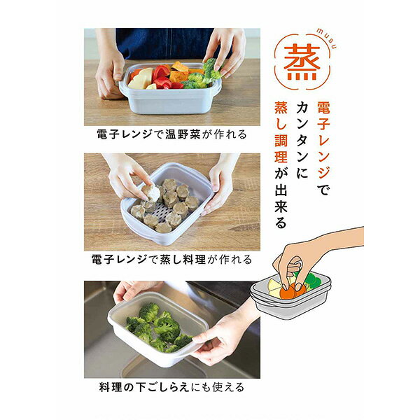 CB JAPAN 抗菌 レンジでカンタン蒸し調理器 スクエア kkdirect-10063538 キッチンダイレクト 楽天市場店 サンプル画像2
