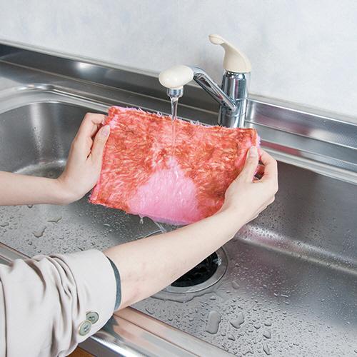 アズマ工業 ふしぎクロス ピンク 【台ふき ぞうきん 洗剤不要 油汚れをかきとる 25×15cm】