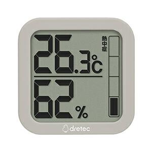 ★限定特価★ メール便 ドリテック デジタル温湿度計 ルフト ベージュ O-402 BE 【dretec 壁掛け 卓上 小さい サイズ 温度 湿度 熱中症 夏 猛暑 警告 予防 対策 家庭 部屋 寝室 WBGT ギフト プレゼント 送料無料】