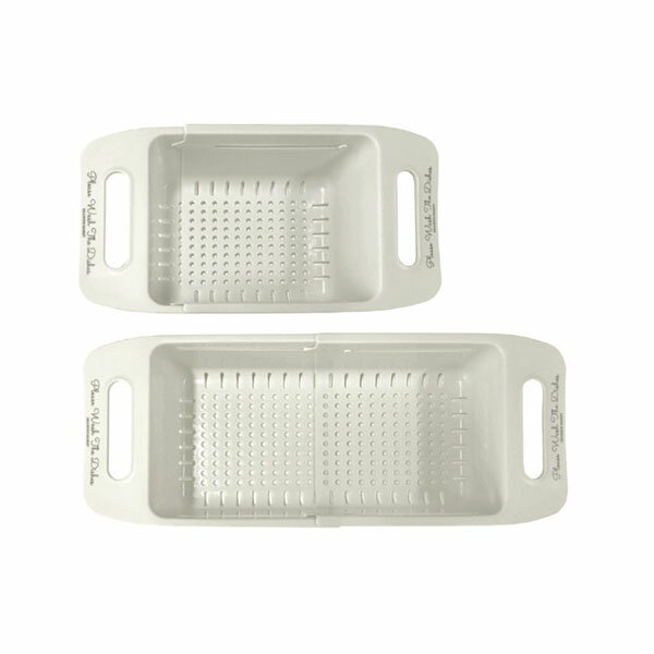 リビング　805948　水切り伸縮バスケット　ホワイト