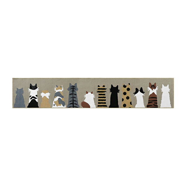 Rakuten - 送料無料 オカトー mysaキッチンマット45×240cm キャットグレージュ