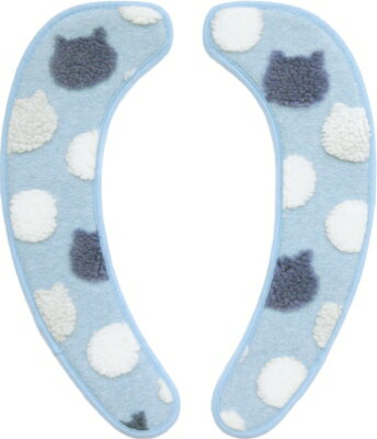 オカトー ふわりんこ 貼るだけ便座シート ネコブルー 【単品 洗浄暖房型 U型 O型 トイレ 洗える 消臭 ..