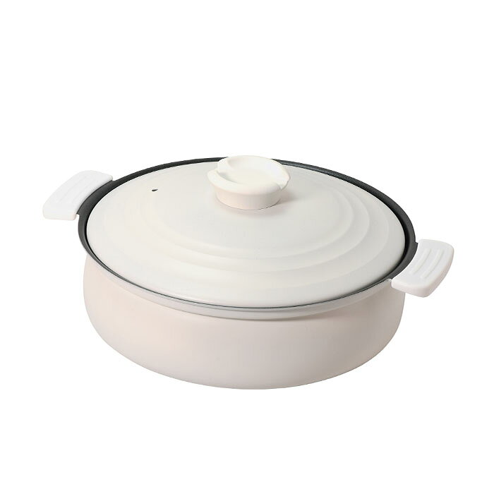 Rakuten - パール金属 HC-462 軽量ふっ素加工IH対応土鍋風卓上鍋26cm(ホワイト)