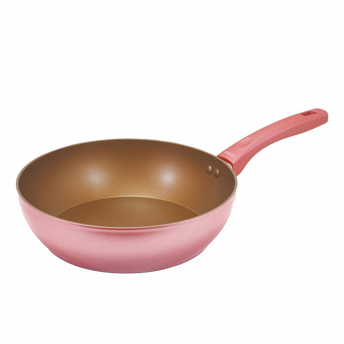 Ih/Gas Compatible - パール金属 CP-8798 VISIONS GOLD Coating IH対応ディープパン28cm PINK