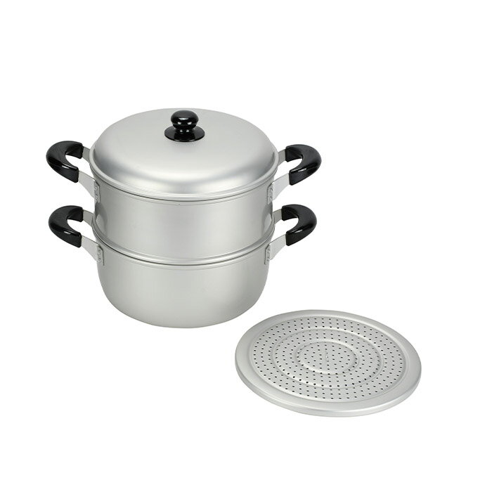 パール金属 H-2417 ニューセレット アルミ2段蒸し器26cm