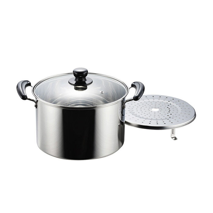 パール金属 H-5873 NEWだんらん ステンレス製ガラス蓋付兼用鍋26cm